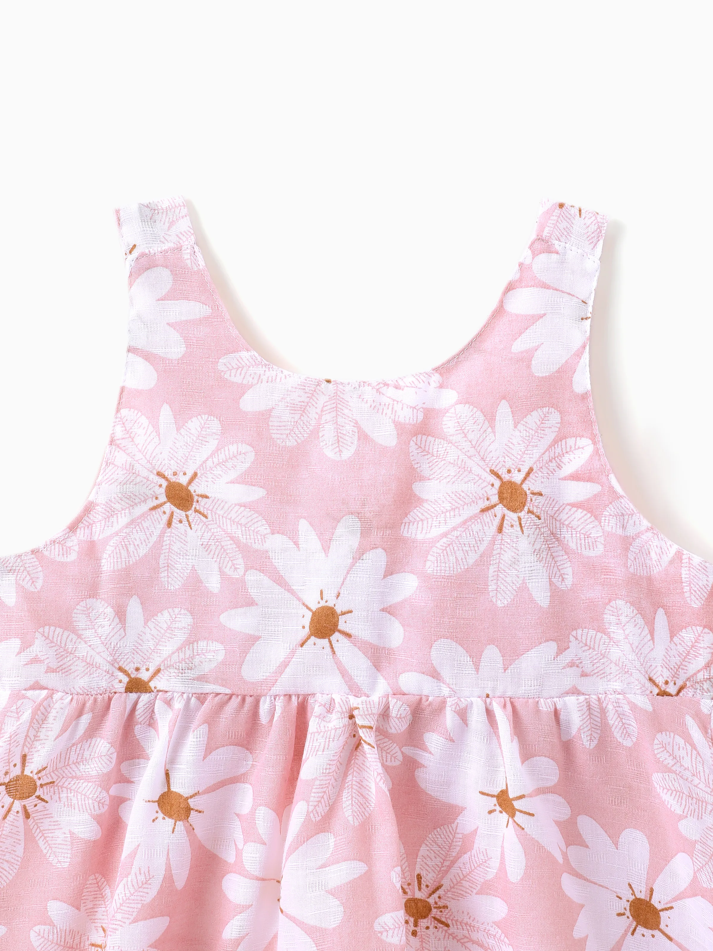 2pcs Baby Girl Little Daisy Bowknot Dress Set Pink - Image 3