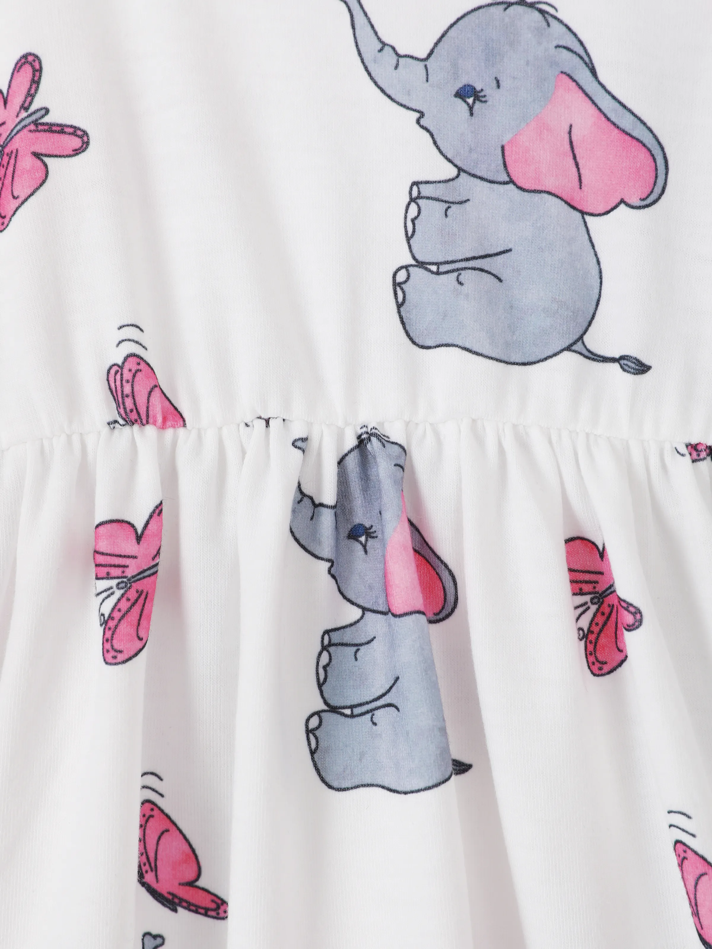 2pcs Baby Girl Pink Cardigan and Elephant Print Dress Set Pink - Image 8