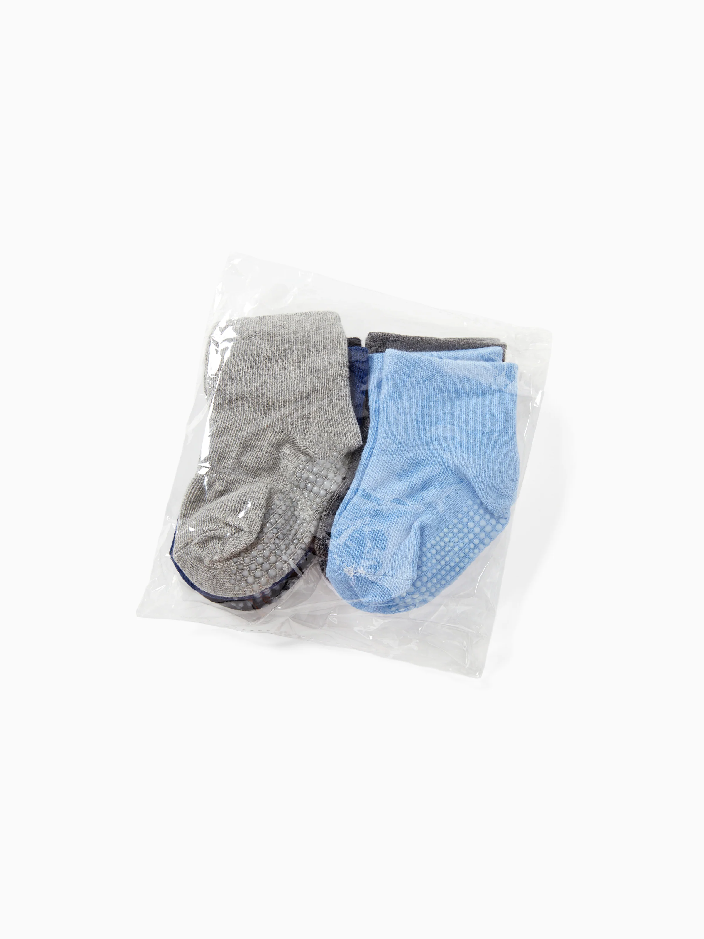 6-pack Baby / Toddler Pure Color Floor Non-slip Glue Socks Blue - Image 3