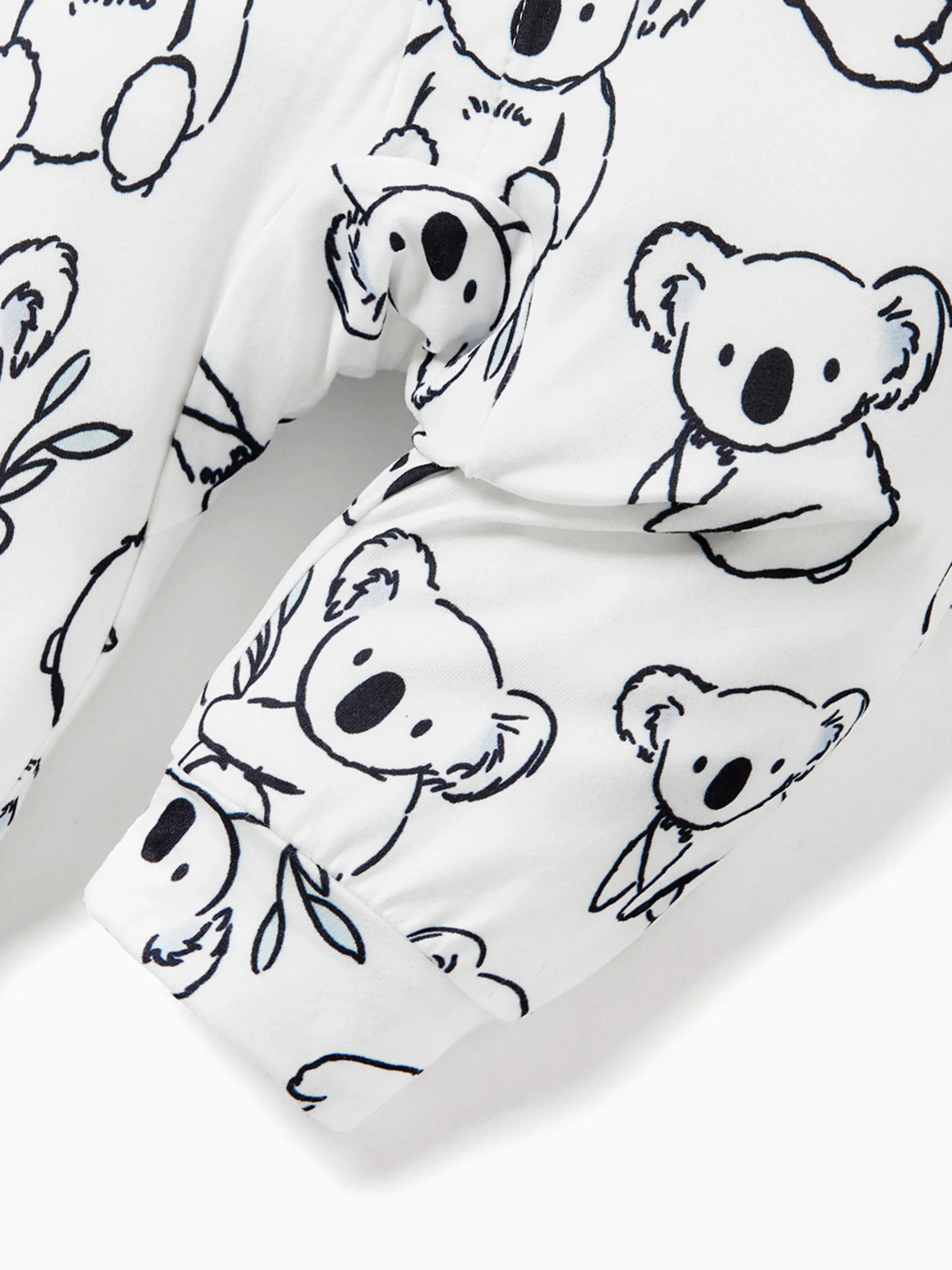Baby Boy Childlike Panda Button Long Sleeves Jumpsuit White - Image 4