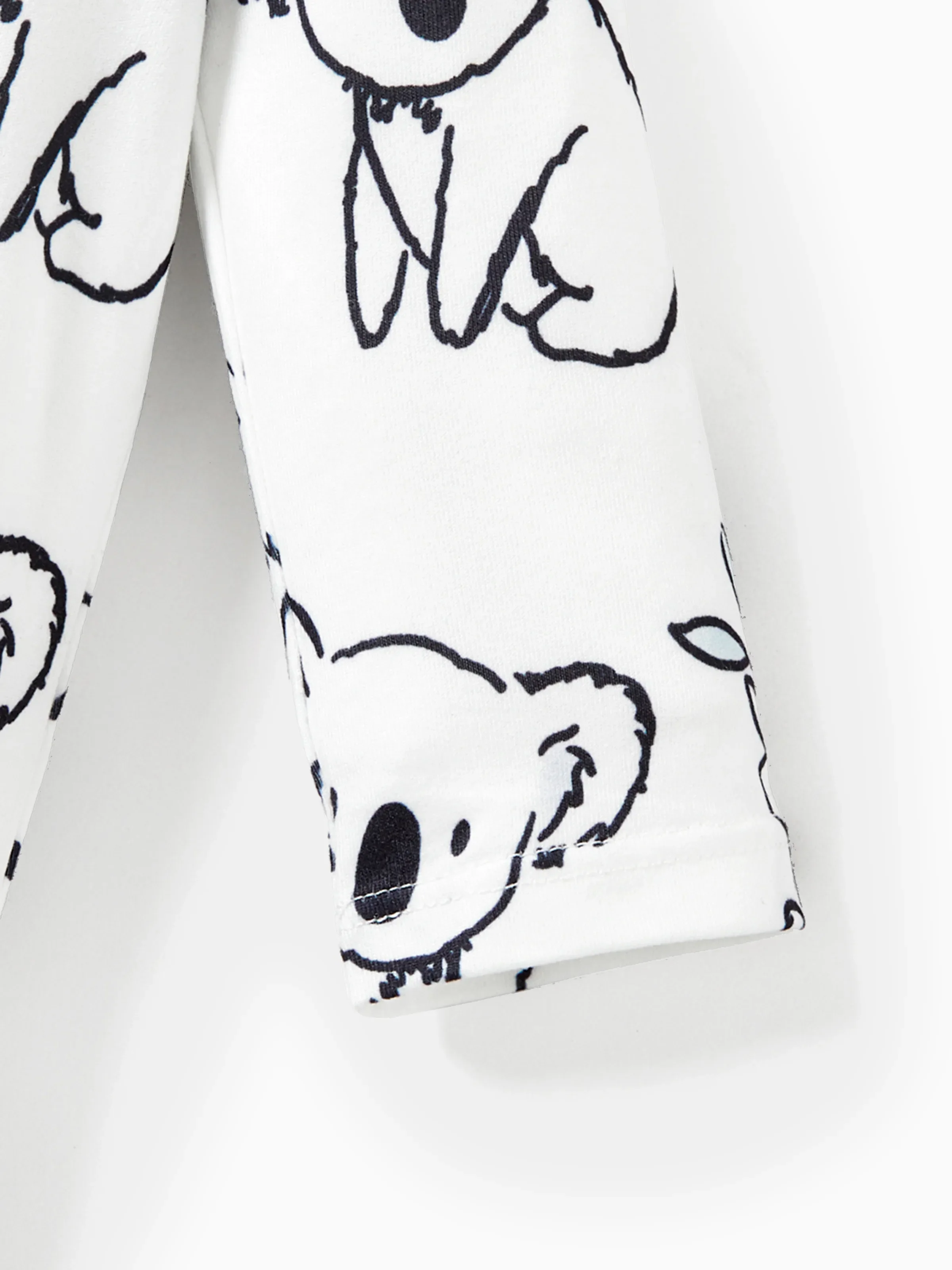 Baby Boy Childlike Panda Button Long Sleeves Jumpsuit White - Image 5