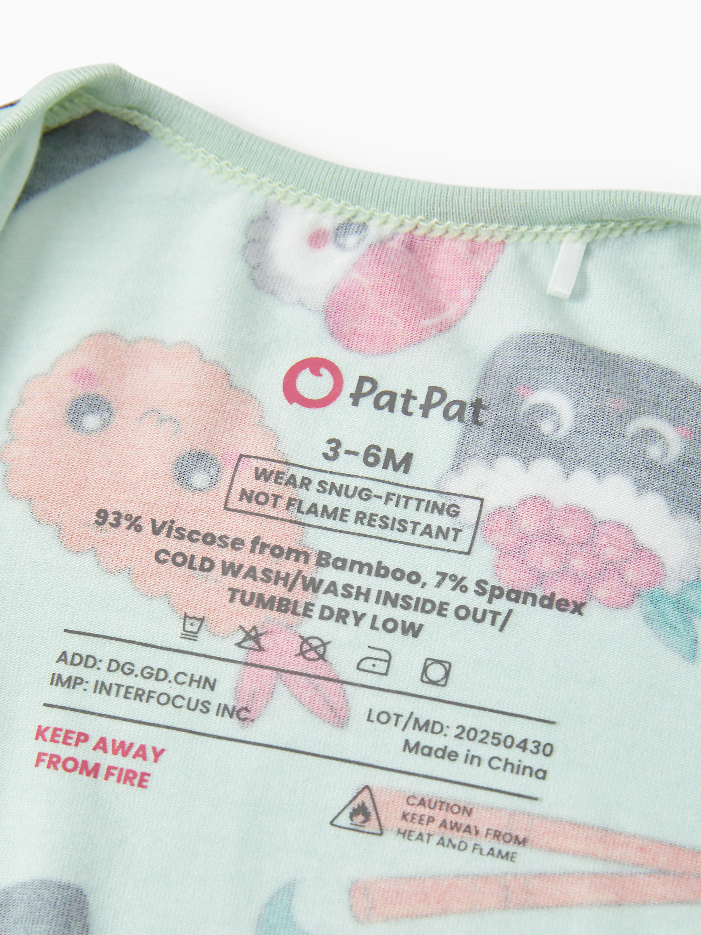 Bamboo Baby Boy / Girl 2-Way Zip Onesies Anti Slip Childlike Food Pattern Bamboo Sleepwear (Snug-Fitting)
 Green - Image 10