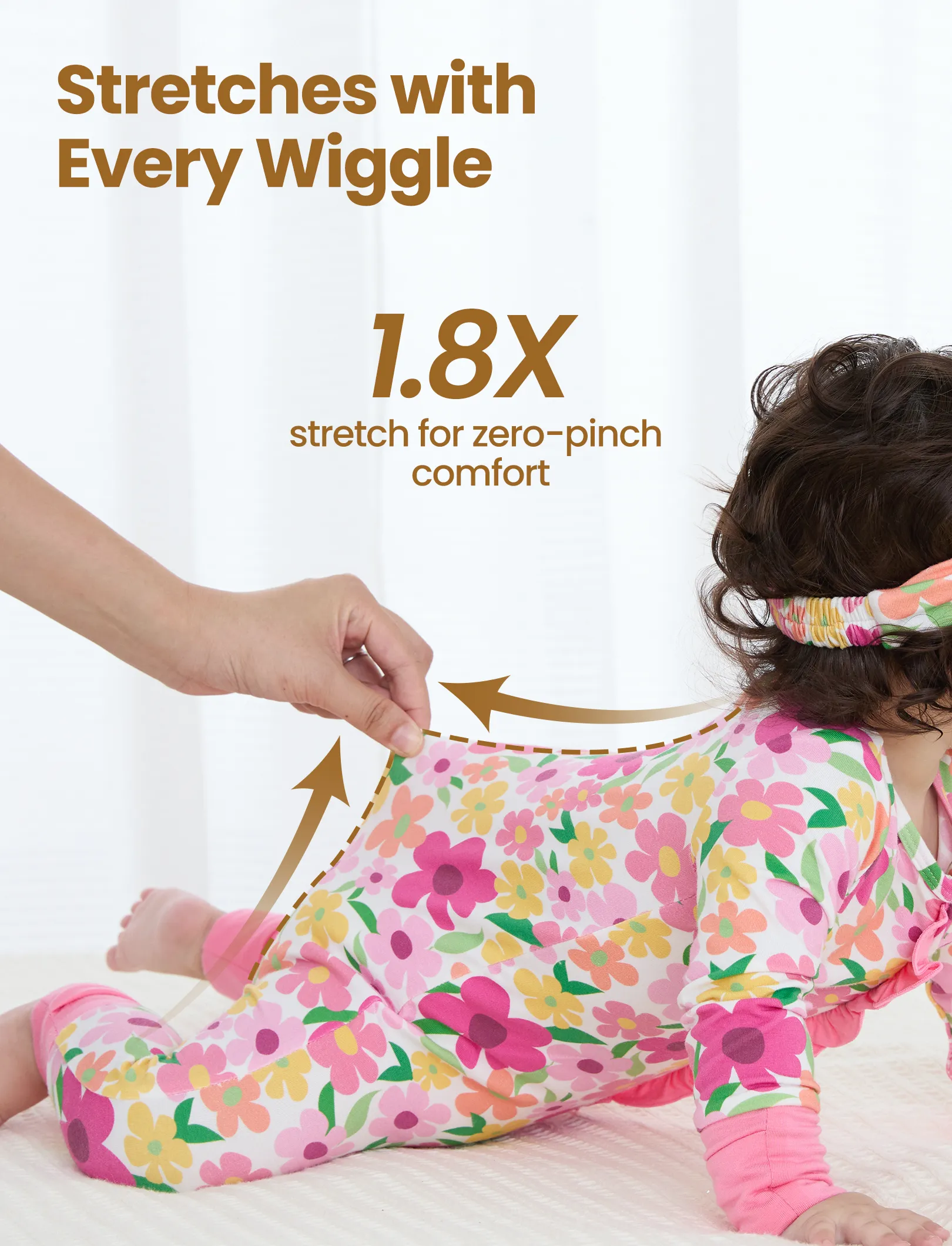 Bamboo Baby Boy/Girl Animal Printed 2-Way Zipper Anti Slip Long-sleeve Footie with/without Hairband Dark Pink - Image 4