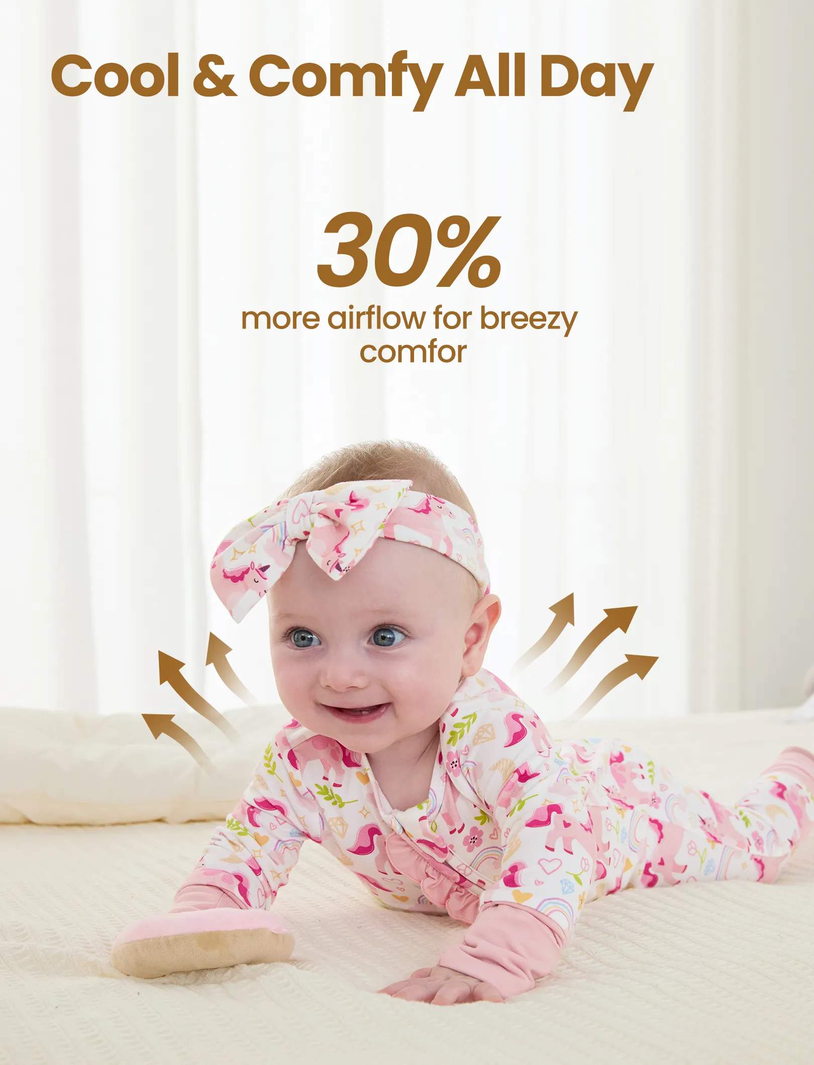Bamboo Baby Boy/Girl Animal Printed 2-Way Zipper Anti Slip Long-sleeve Footie with/without Hairband Pink - Image 4
