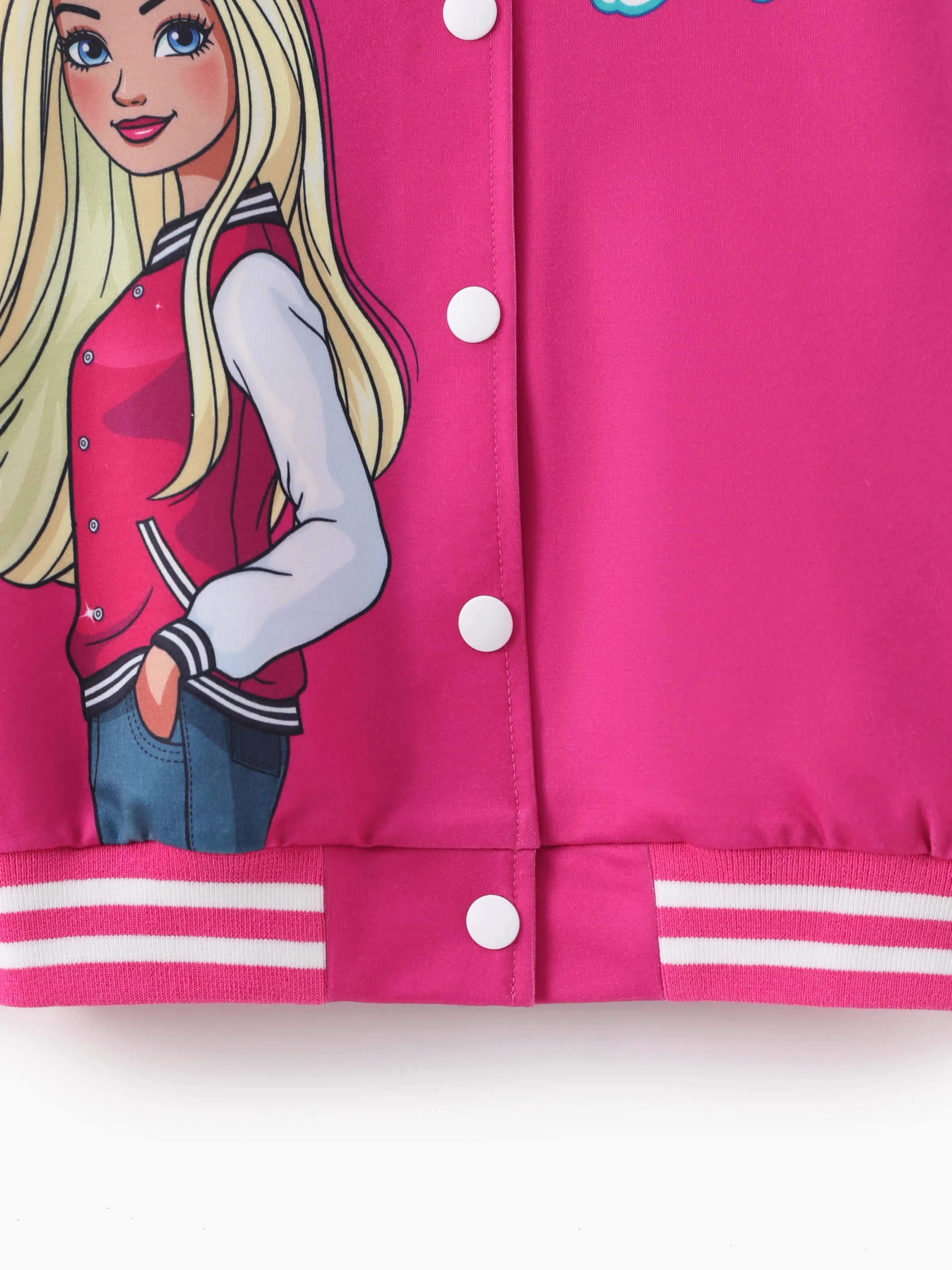 Barbie Outfit Toddler/Kid Girl Naia™ Letter Print Colorblock Lightweight Bomber Jacket Roseo - Image 5