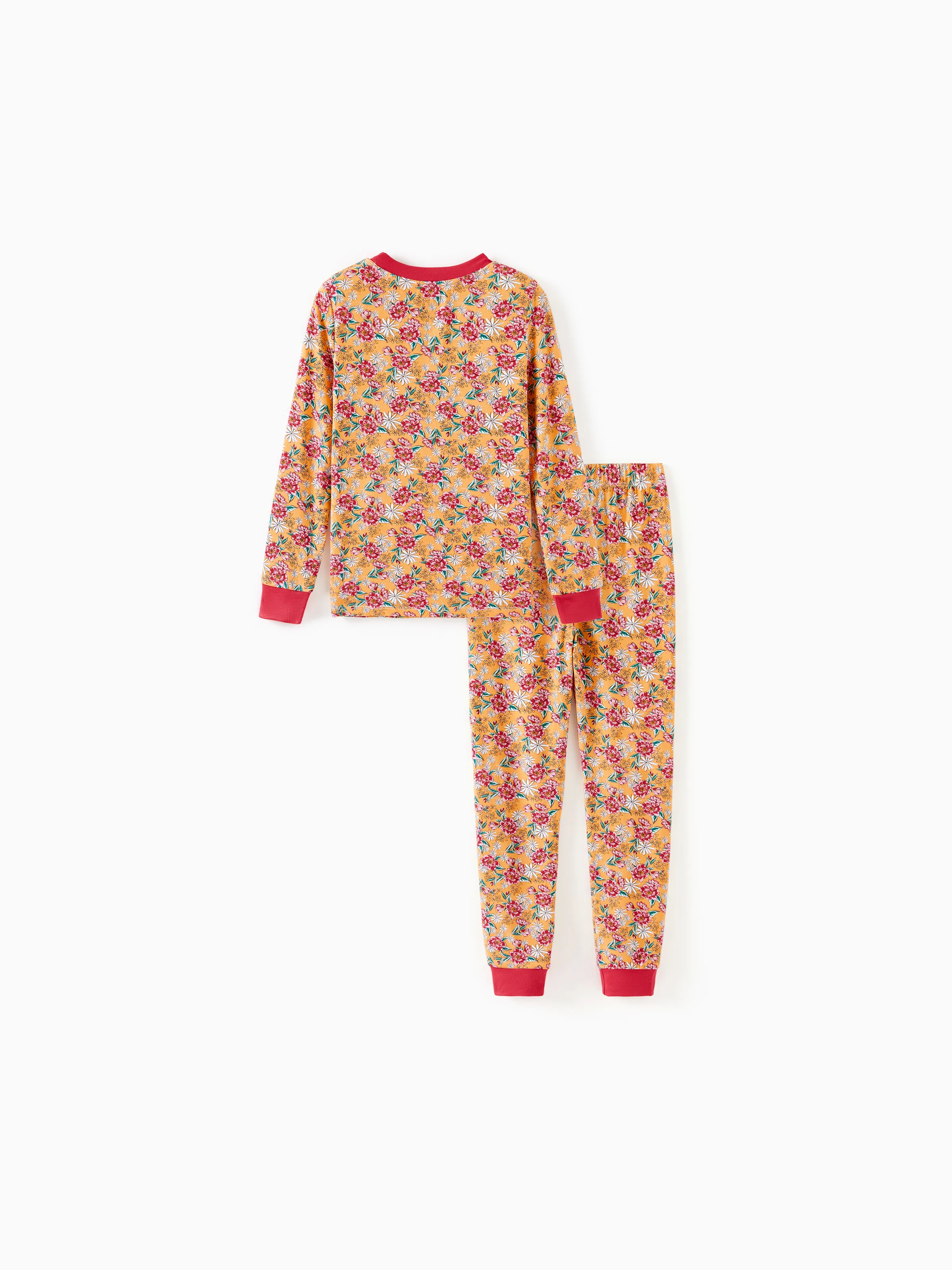 Christmas / Halloween Pajama 2-Piece Upgraded Thick Bamboo Pajama Set With Childlike Print for Toddler / Kids Girl (Snug-Fitting) Orange - Image 6