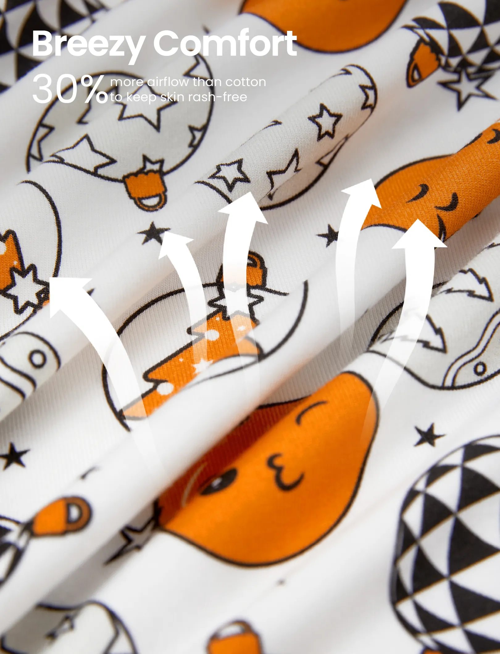Christmas / Halloween Pajama 2-piece Bamboo Pajamas Set With Childlike Print for Baby / Toddler( Snug-Fitting) Orange - Image 5