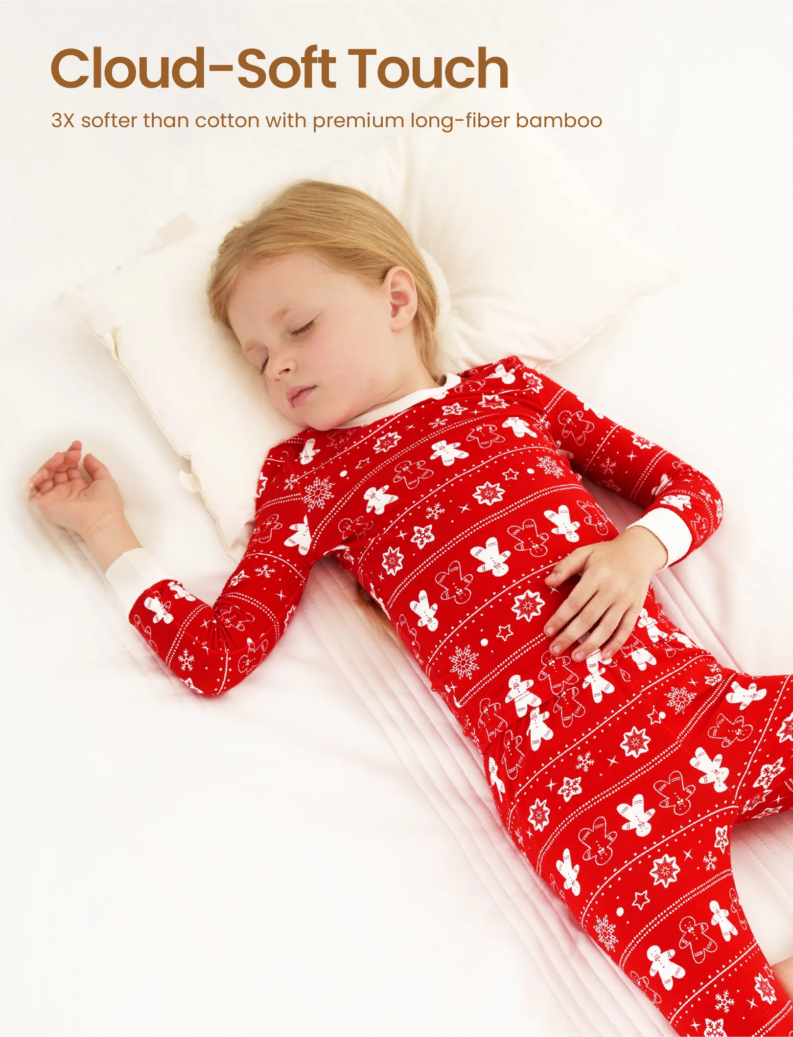 Christmas / Halloween Pajama 2-piece Bamboo Pajamas Set With Childlike Print for Baby / Toddler( Snug-Fitting) Red - Image 3