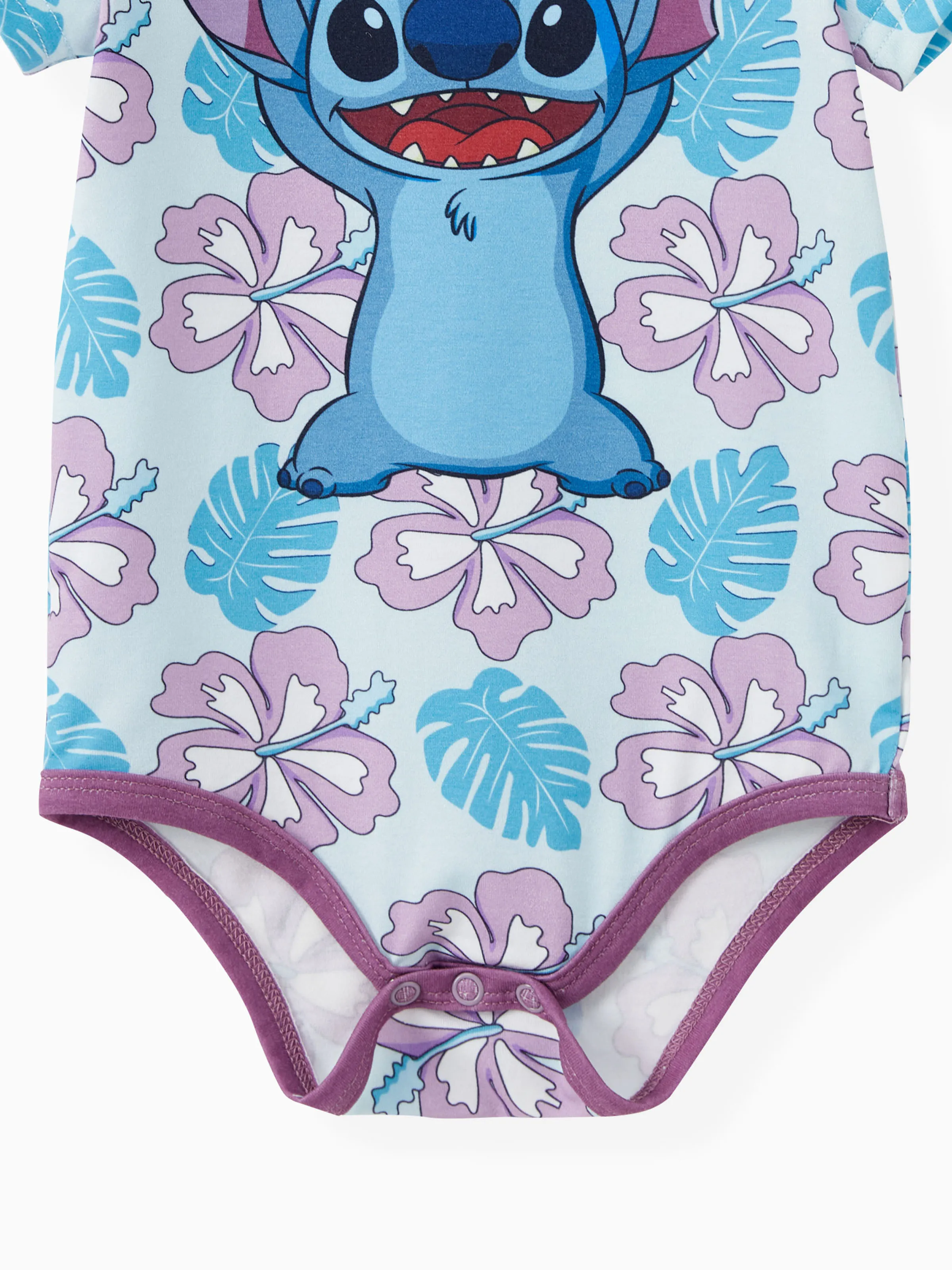 Disney Stitch Family Matching Naia™ Stitch and Hawaii Style Floral Print Sleeveless Dress/Onesie Shirt Multi-color - Image 15