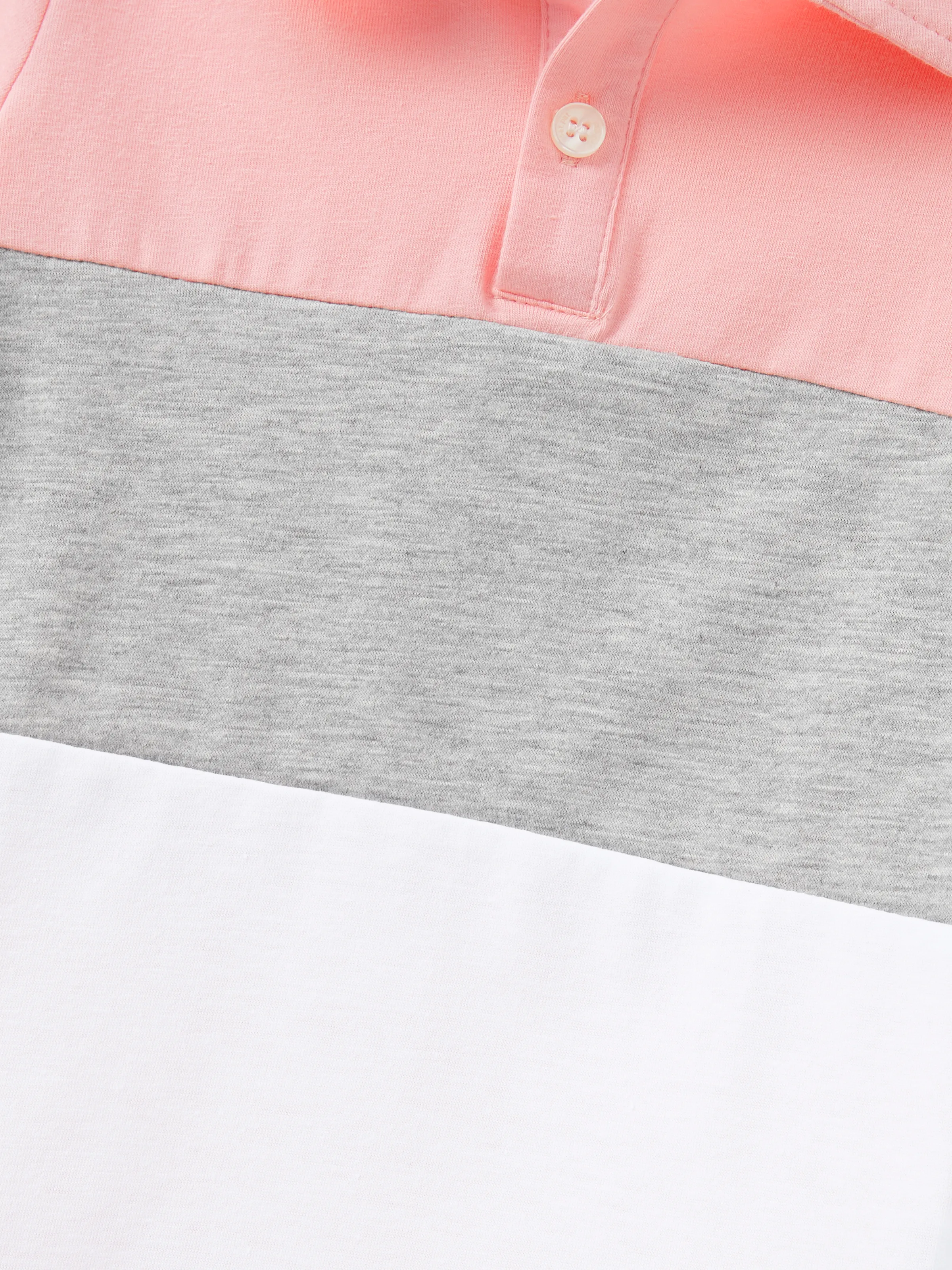 Family Matching Pink Sleeveless Splicing Floral Print Midi Dresses and Colorblock Short-sleeve Polo Shirts Sets Pink - Image 20