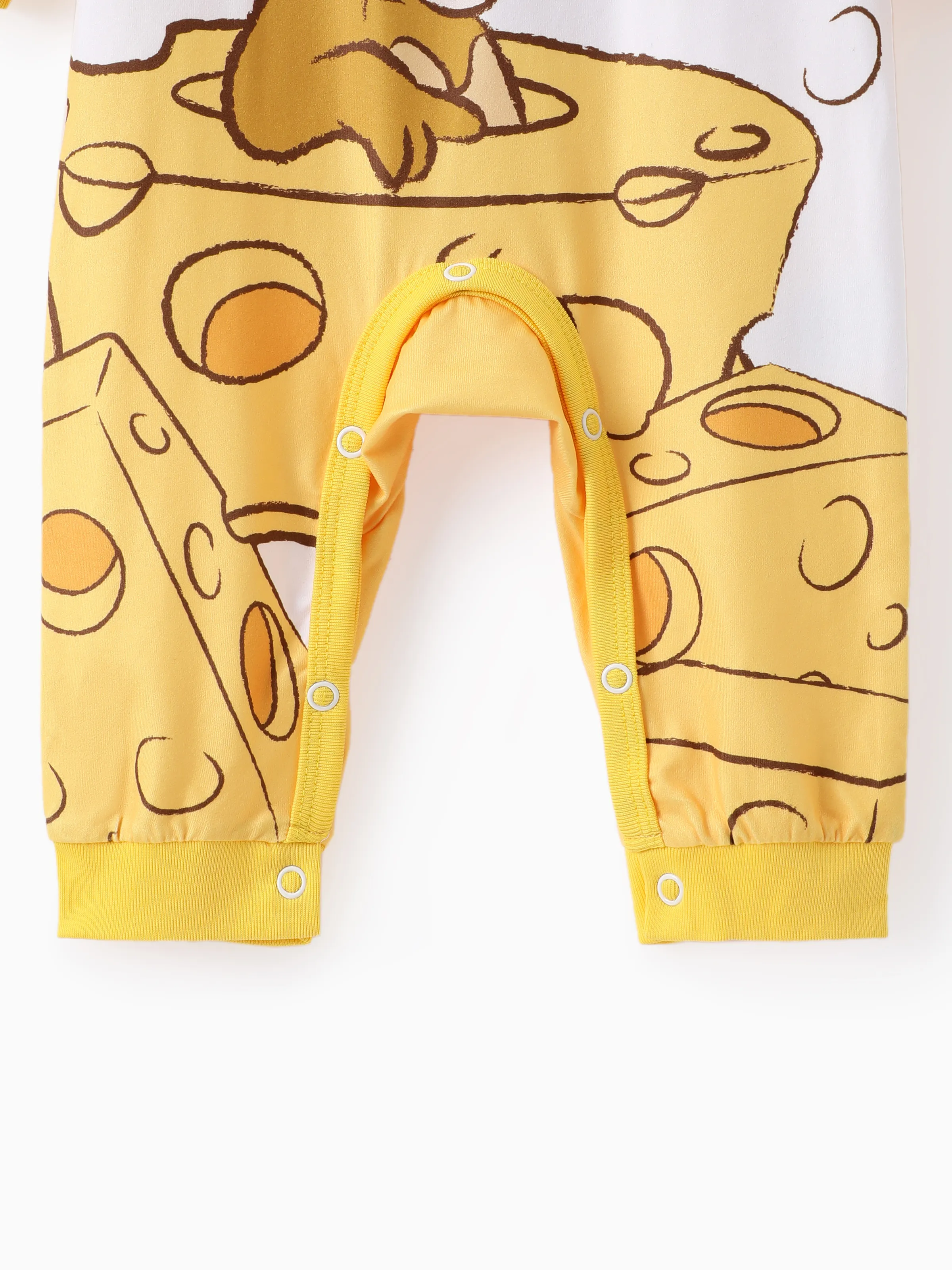 Tom and Jerry Baby Boy/Girl Cute Pattern Print Jumpsuit Yellow - Image 5