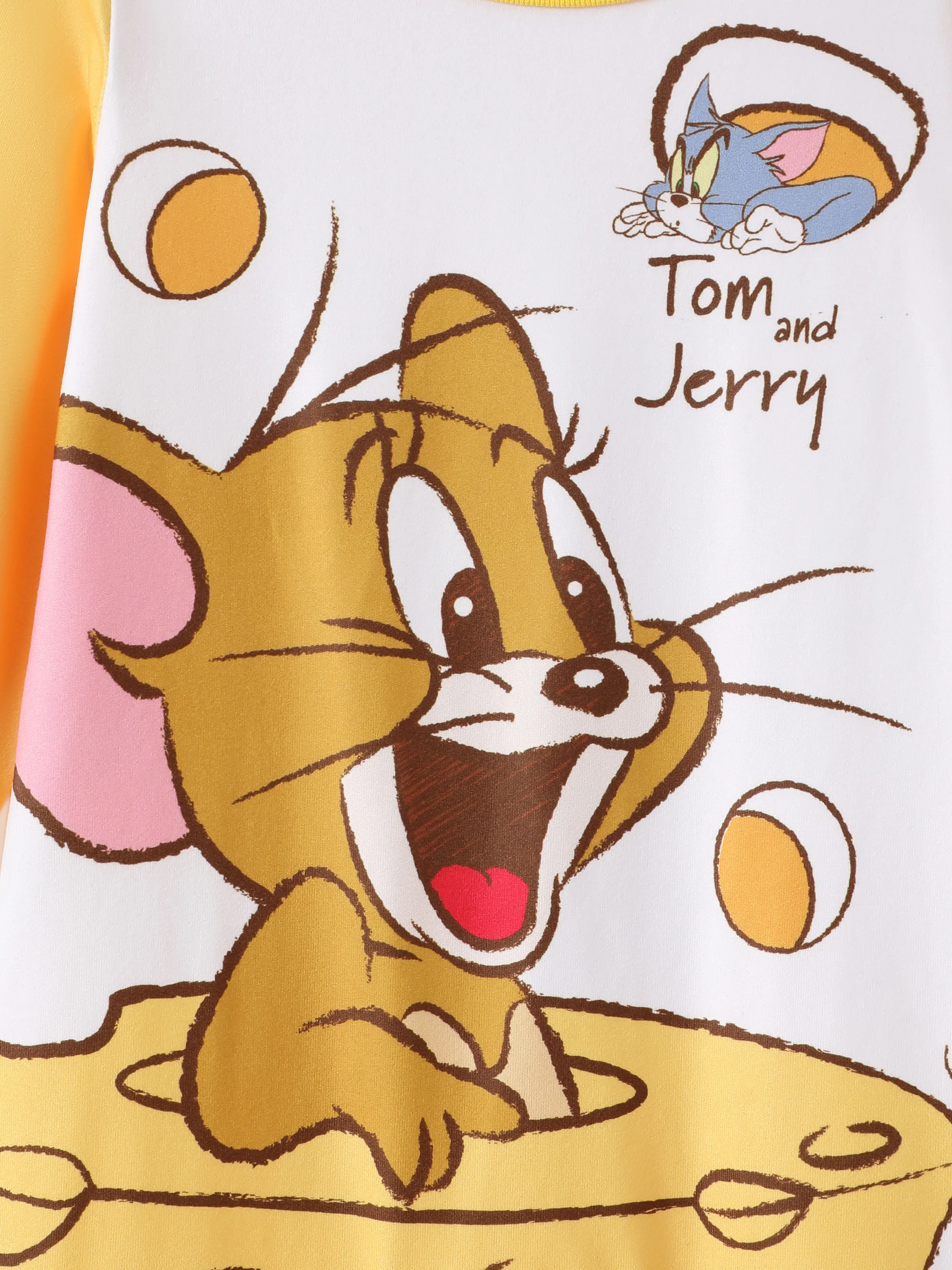 Tom and Jerry Baby Boy/Girl Cute Pattern Print Jumpsuit Yellow - Image 7
